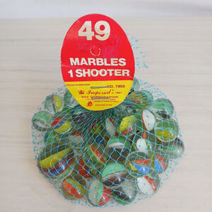 VTG 1981 Imperial 49 Marbles 1 Shooter No.7850 Color Vein RARE Whole Bag